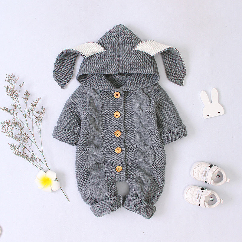 Baby knitted romper