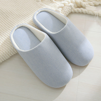 Spring and summer couple wooden floor slippers Japanese soft soled cotton slippers Home Furnishing home indoor skid Ms. male female