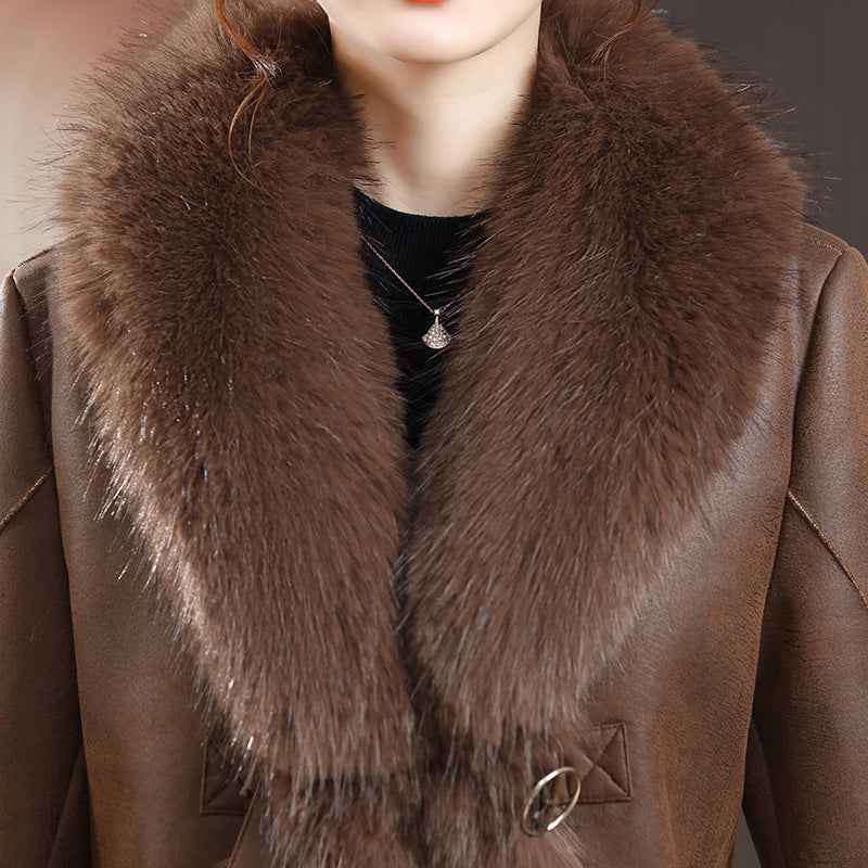 Fur Integrated Women's Short Coat Southern Winter Temperament