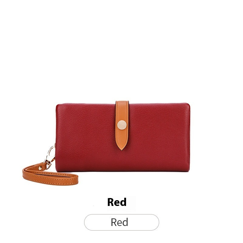 Women's Wallet Contrast Color Hasp Long Zipper Multi-functional Simple Fashion Clutch