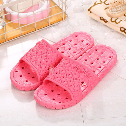 Summer slippers bathroom drain thick hollow plastic anti-skid slippers and men's and women's indoor home couples