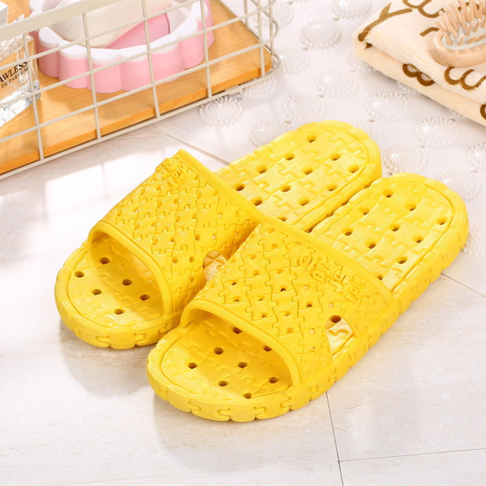 Summer slippers bathroom drain thick hollow plastic anti-skid slippers and men's and women's indoor home couples