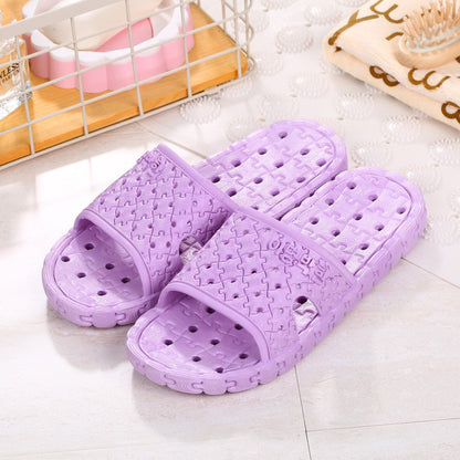 Summer slippers bathroom drain thick hollow plastic anti-skid slippers and men's and women's indoor home couples