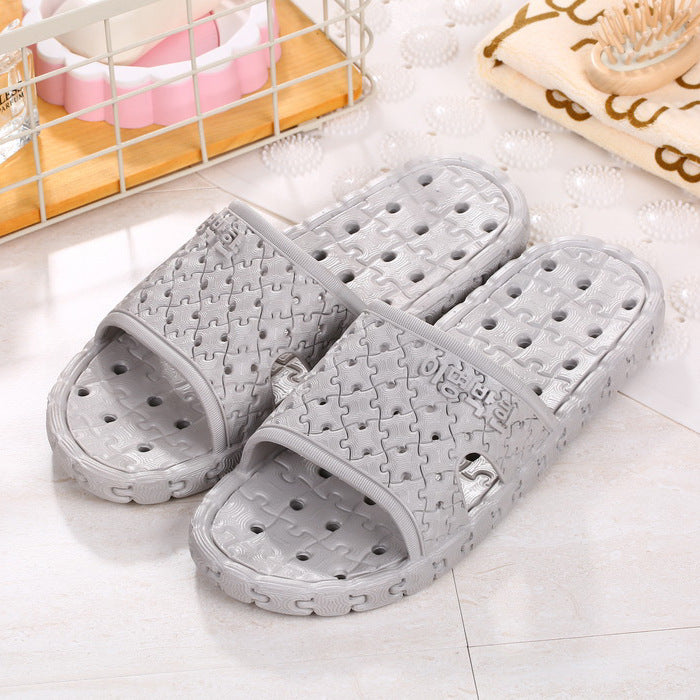 Summer slippers bathroom drain thick hollow plastic anti-skid slippers and men's and women's indoor home couples