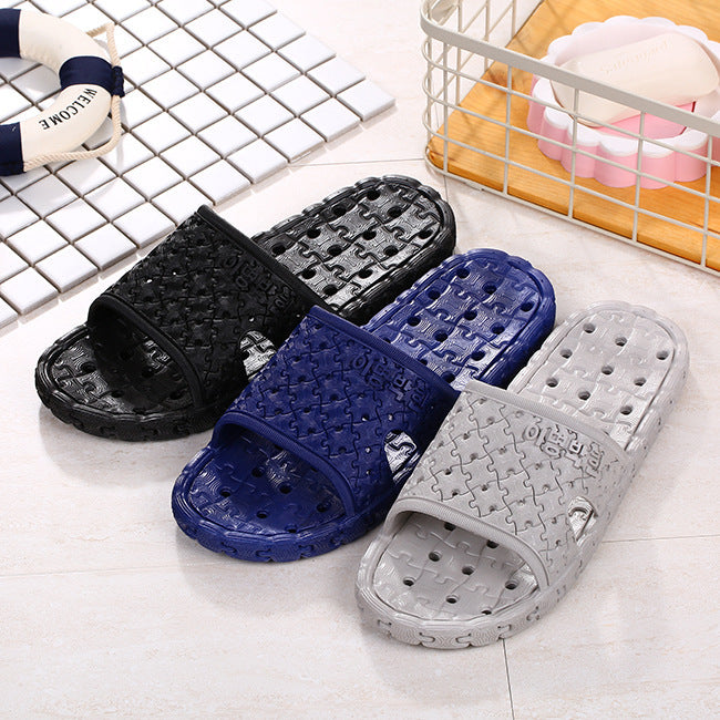 Summer slippers bathroom drain thick hollow plastic anti-skid slippers and men's and women's indoor home couples