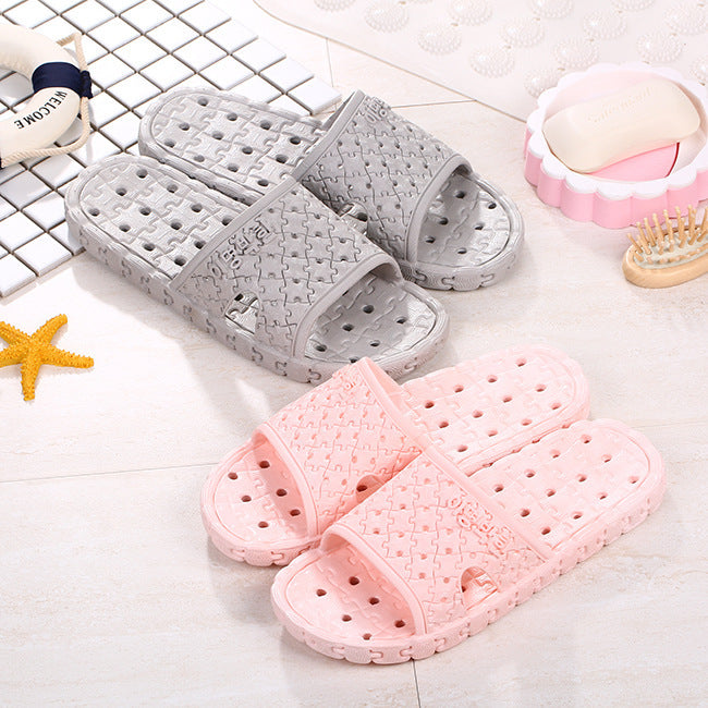 Summer slippers bathroom drain thick hollow plastic anti-skid slippers and men's and women's indoor home couples