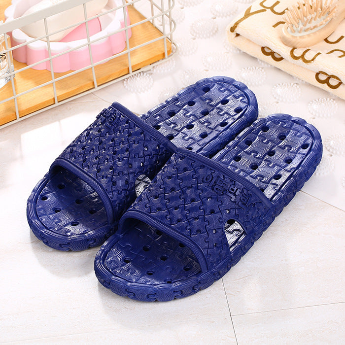 Summer slippers bathroom drain thick hollow plastic anti-skid slippers and men's and women's indoor home couples