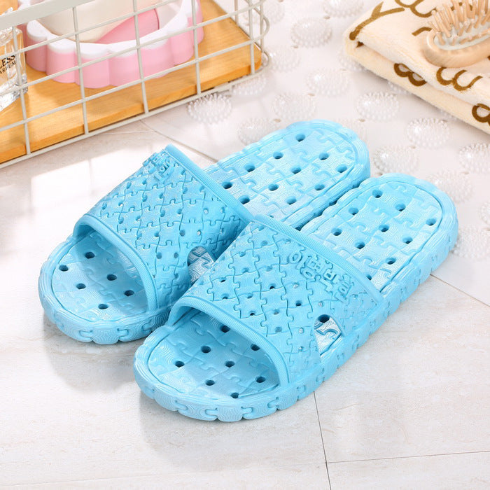 Summer slippers bathroom drain thick hollow plastic anti-skid slippers and men's and women's indoor home couples