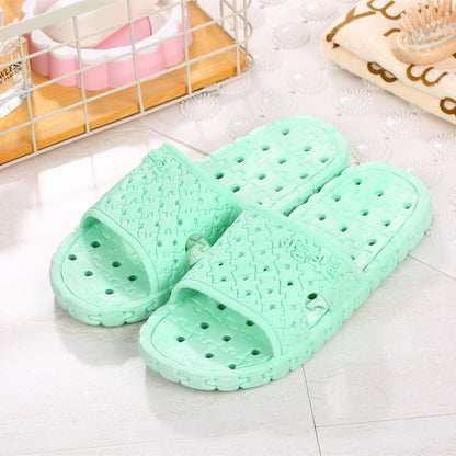 Summer slippers bathroom drain thick hollow plastic anti-skid slippers and men's and women's indoor home couples