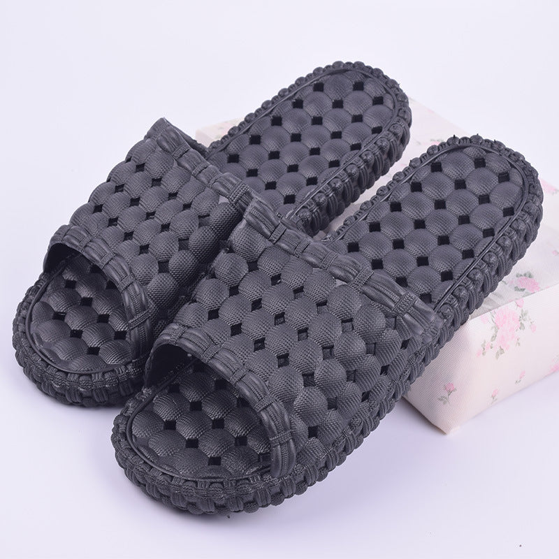 Bathroom slippers summer leakproof indoor anti skid men couple thick soft bottom plastic PVC cool slippers