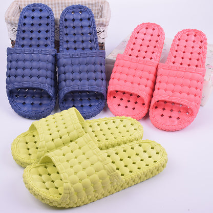 Bathroom slippers summer leakproof indoor anti skid men couple thick soft bottom plastic PVC cool slippers