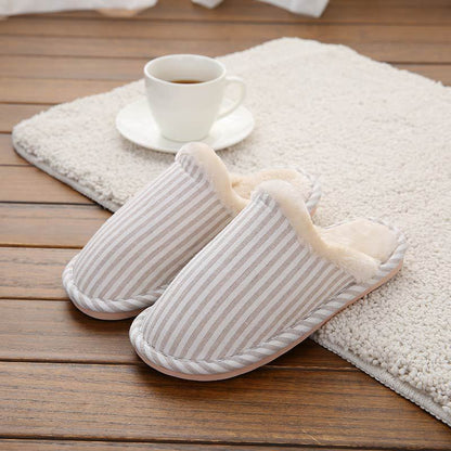 Winter slippers indoor home heating cotton slippers couple floor spring autumn home women anti slip cotton towing