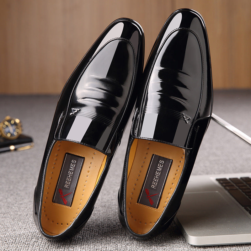 Micro REEHEMES patent leather shoes leather men's shoes British business dress men's shoes