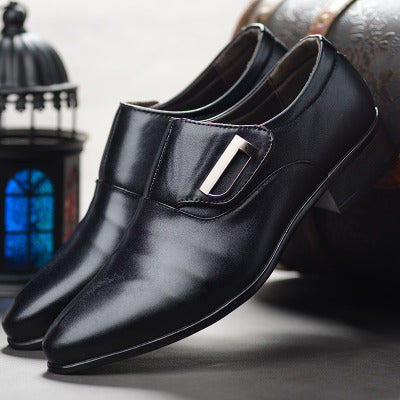 new men's leather shoes men's business suits all-match pointed shoes slip-on on behalf of a cross-border leisure