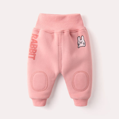 Baby winter plus velvet big PP pants