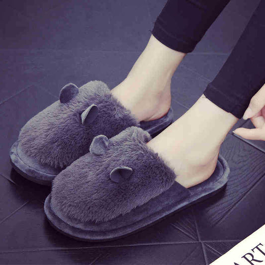 TZLDN and the autumn and winter indoor slippers Ms. couples in warm home Home Furnishing anti-skid slippers