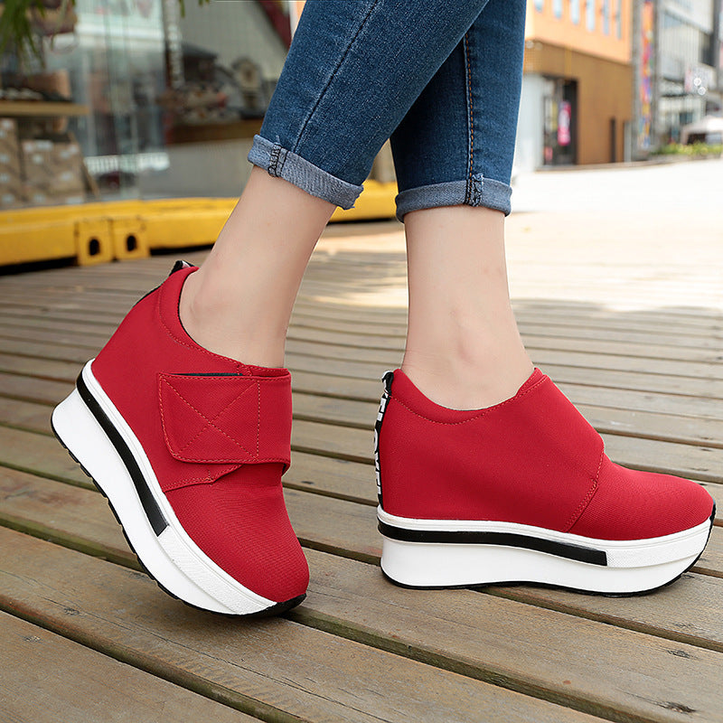 In the autumn of 2021 the new increase in women's shoe lace Korean thick soles muffin bottom student shoes casual shoes color