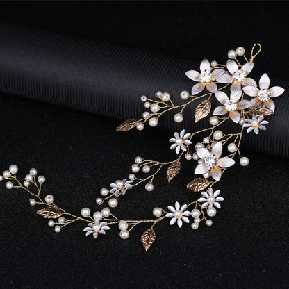 Golden Leaf Flower Hair Band Wedding Dress Accessories