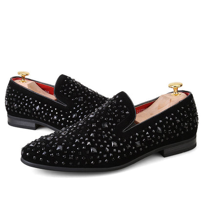 BLACK SPIKES RHINESTONES SHOES