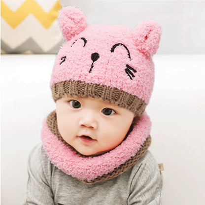 Wool scarf baby hat