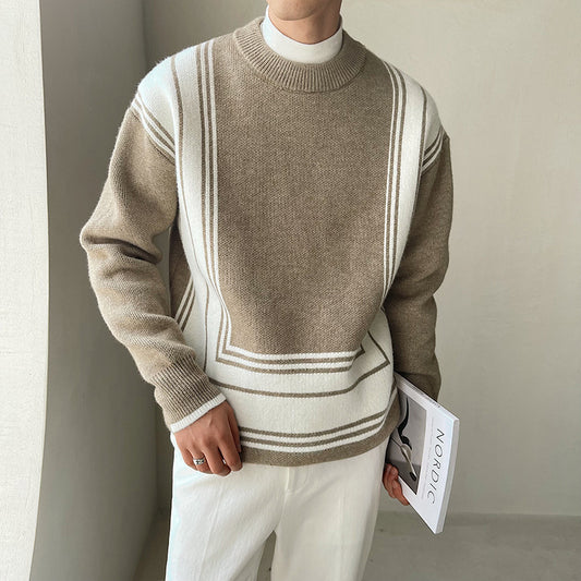 Men's Geometric Jacquard Light Ripening Sweater