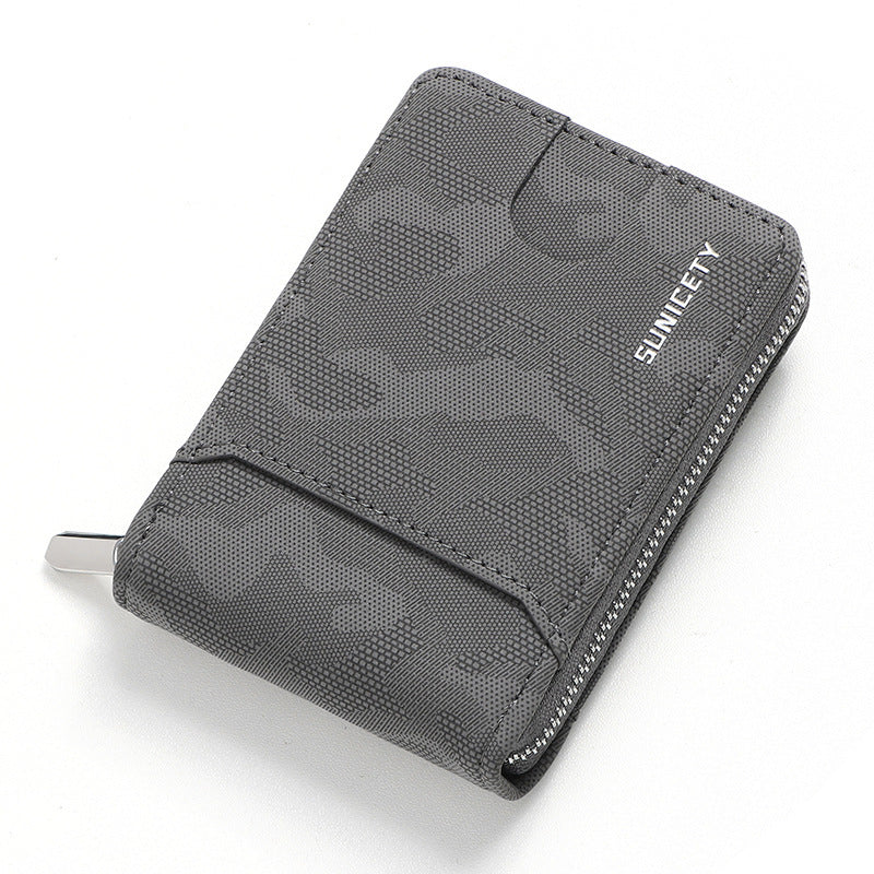 Camouflage Large Capacity Zipper Men's Wallet