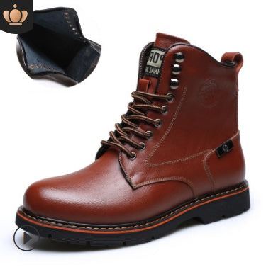 Autumn men's casual Martin boots men's plus velvet boots, Europe and the United States men's shoes fashion military boots