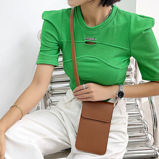 Mini Shoulder Crossbody Bags For Women Casual Solid Color Mobile Phone Bag Long Wallet