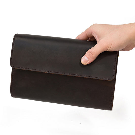 Retro Men's Crazy Horse Leather Multifunctional Wallet