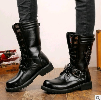 Trend high men's boots military boots men's cowboy boots men's boots