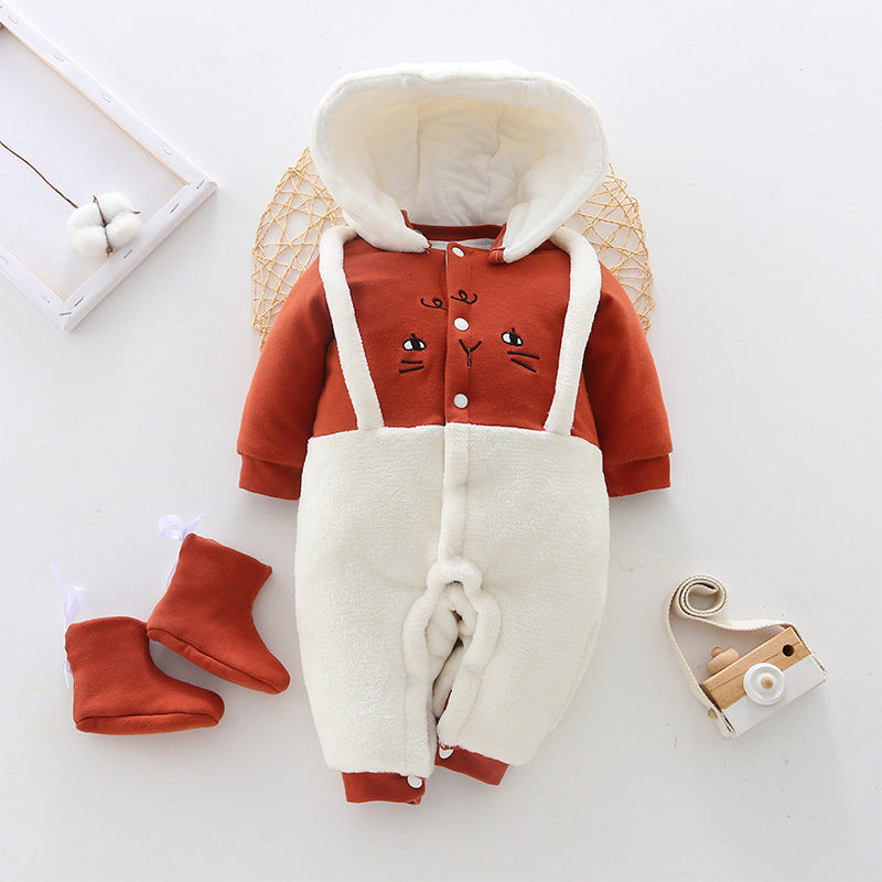 Baby onesies baby clothes autumn and winter thickening