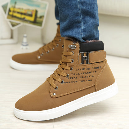 DEKABR Hot Men Shoes Fashion Warm Fur Winter Men Boots Autumn Leather Footwear For Man New High Top Canvas Casual Shoes Men