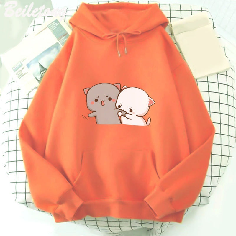 Women's Cartoon Printed Casual Hoodie