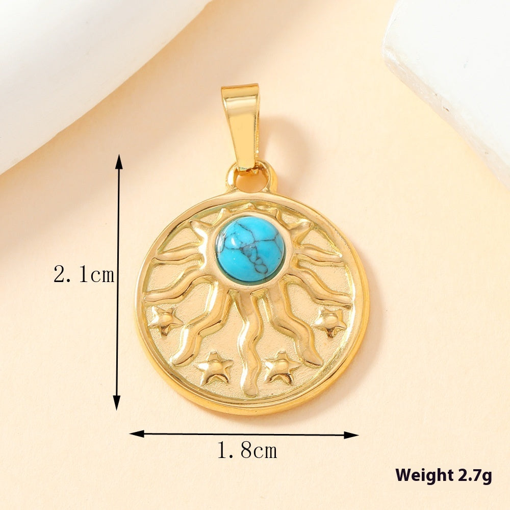 Single Pendant Cast Stainless Steel Ornament Inlaid Color