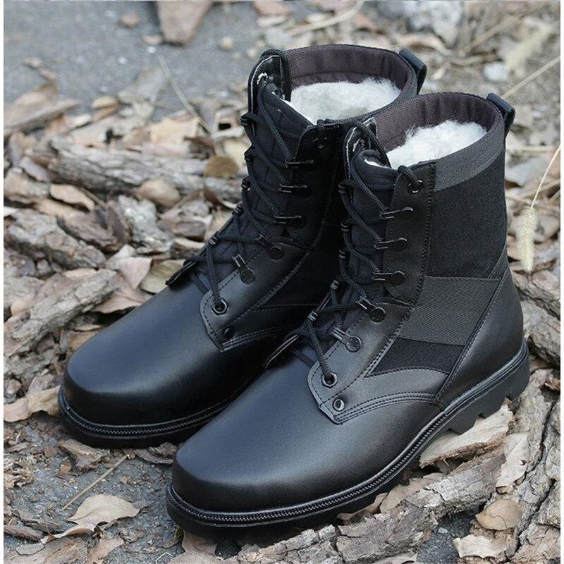 Combat wool boots outdoor tooling boots
