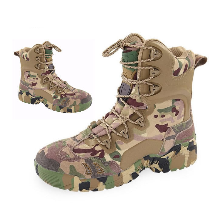 Camouflage high top men's shoes ankle warm hiking shoes
