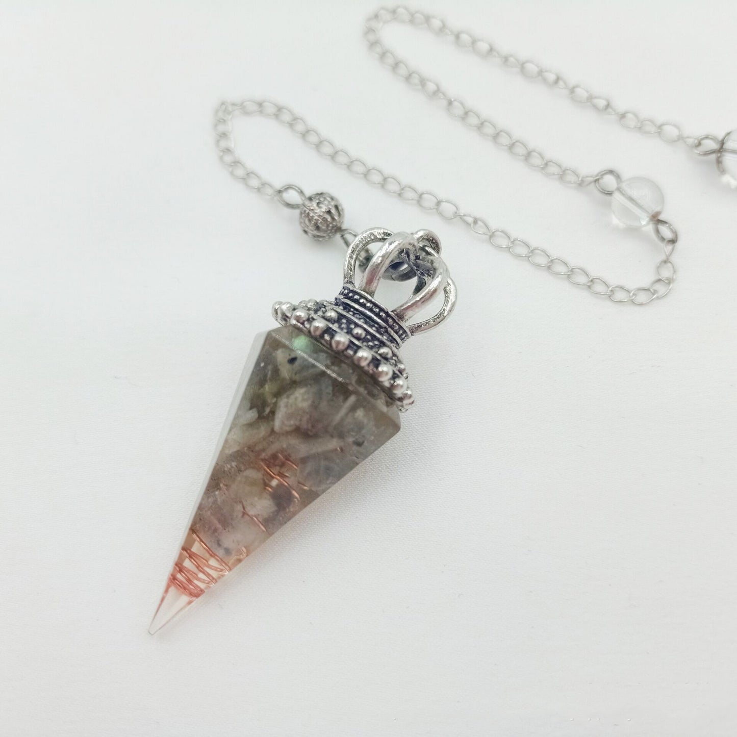 Crystal Gravel Resin Cone Pendant