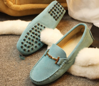 Frosted leather T-buckle beanie shoes