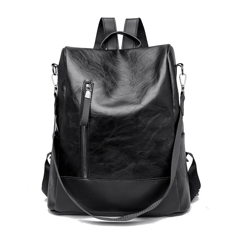 Casual Versatile Women's Large Capacity Leather Backpack