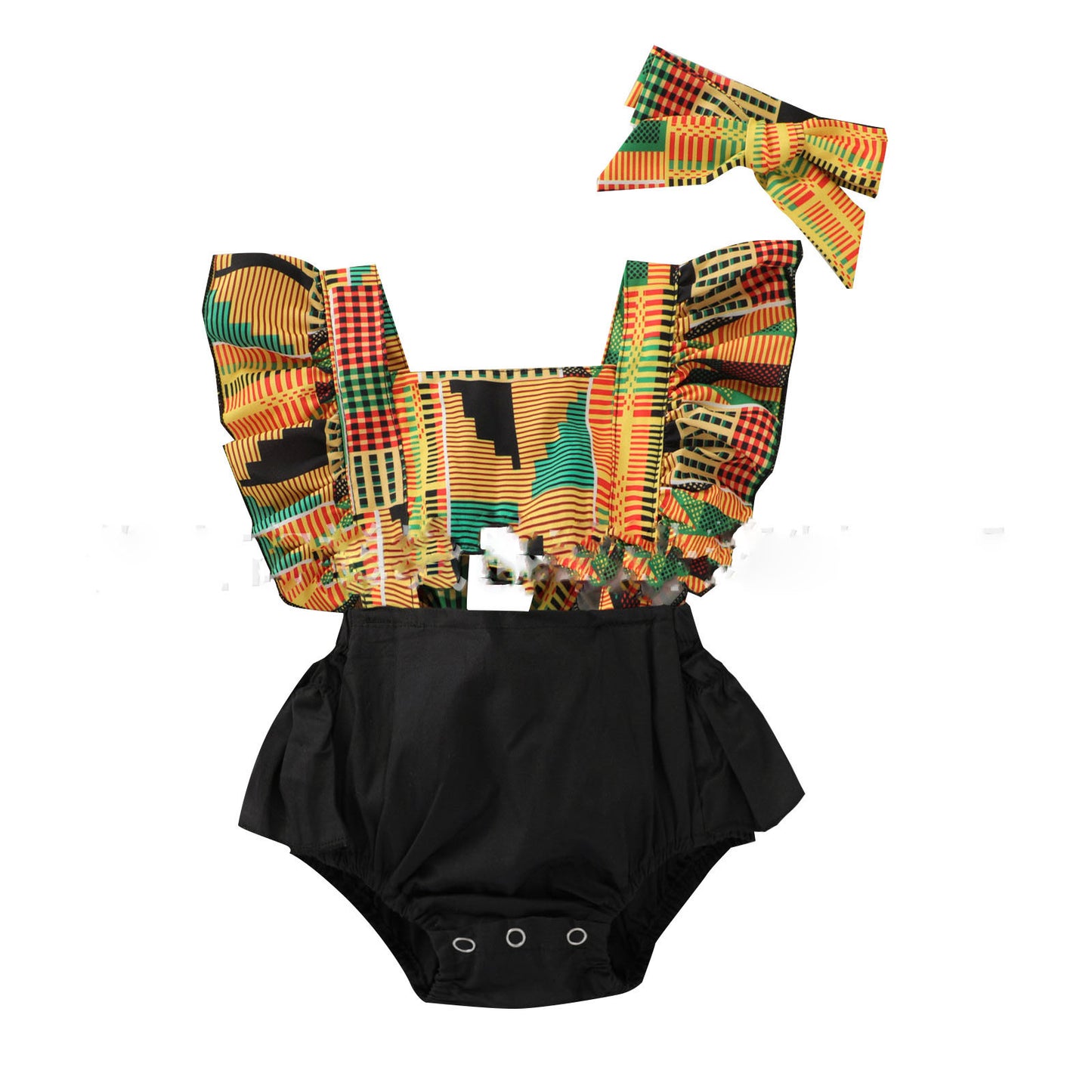 Baby Halter Straps Check One-piece Romper