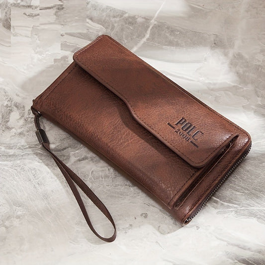 New Men's Wallet Long Fashion Soft Wallet Zipper Multi-card Wallet Mobile Phone Bag Large Capacity