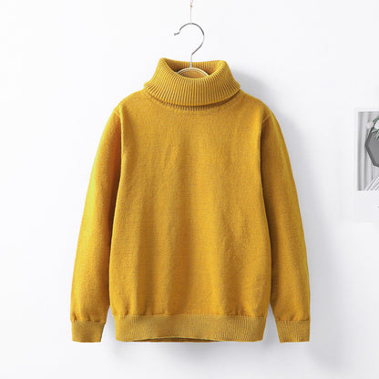 Autumn and winter high collar children's knitwear