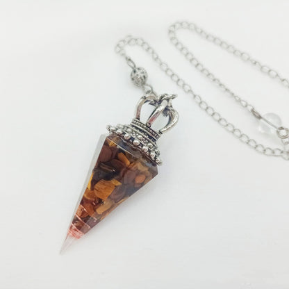 Crystal Gravel Resin Cone Pendant