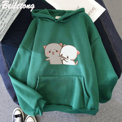 Women's Cartoon Printed Casual Hoodie