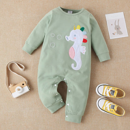 Baby Trousers Patch Embroidered One-piece Romper Multicolor Cute Pet Animal Print