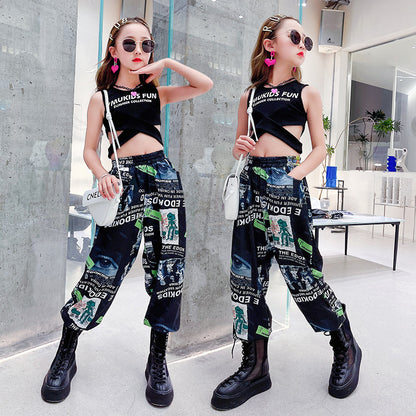 Children's Anti-mosquito  Summer Clothes Foreign Style Big Children Wear Sports Pants