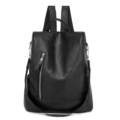 Casual Versatile Women's Large Capacity Leather Backpack