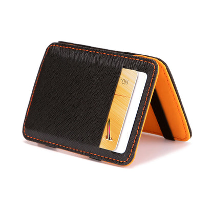 Flip Magic Wallet Cross Pattern Short Card Holder