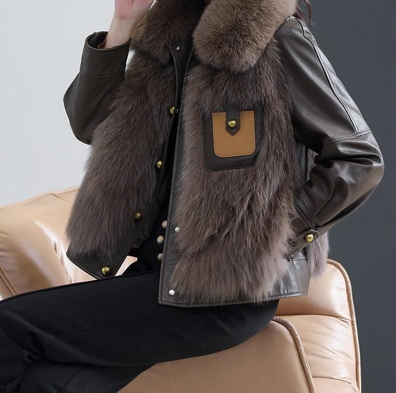 Artificial Fur Coat Cold-proof Warm Thick Fur Collar Design Sense