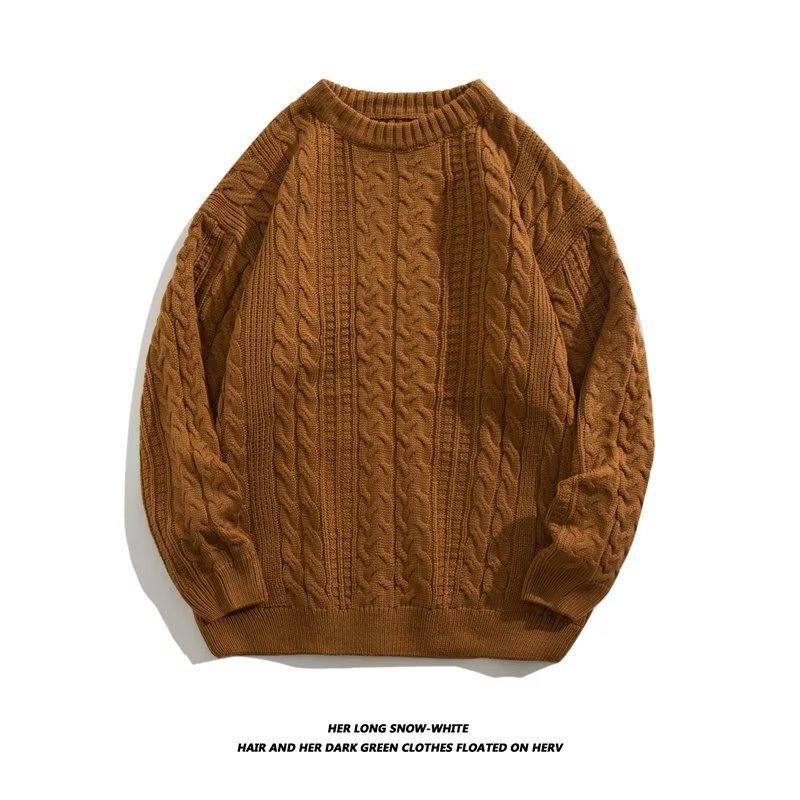 Winter Japanese-style Retro Cable-knit Turtleneck Sweater Men